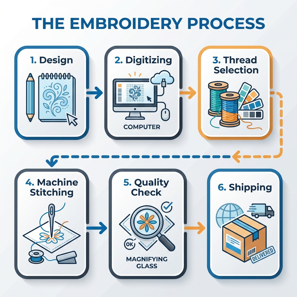 The Process Behind Custom Embroidery: From Artwork to Finished Product